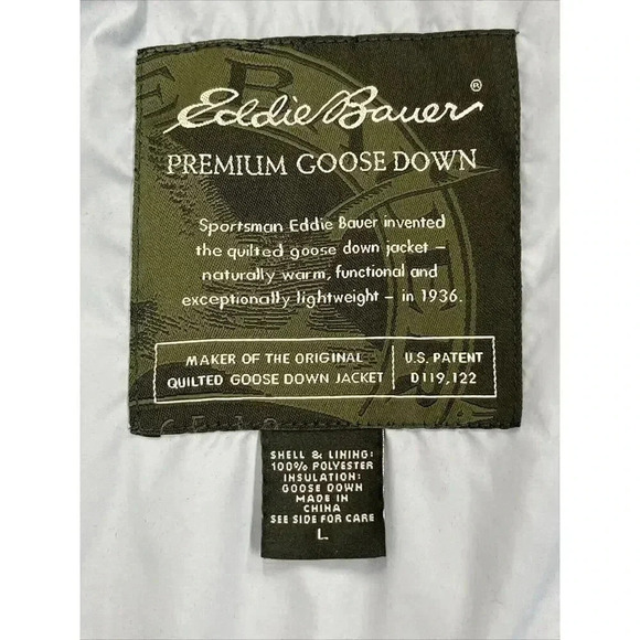 EDDIE BAUER PREMIUM GOOSE DOWN LT GRN QUILTED DOWN EMBROIDERED FLOWERS VEST SZ L - Picture 6 of 13